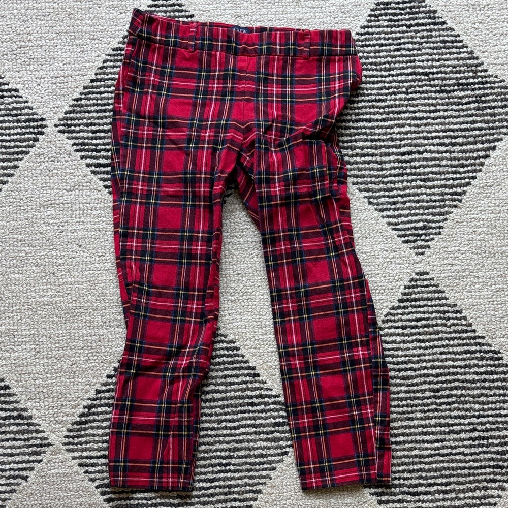 J. Crew Red and Black Plaid Pants